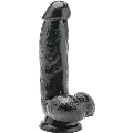 Dildo Realístico Get Real com Testículos Preto 12 cm