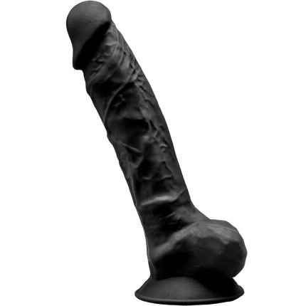 Dildo Realístico SileXD com Testículos Preto 23 cm,D-237233