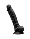 Dildo Realístico SileXD com Testículos Preto 23 cm,D-237233