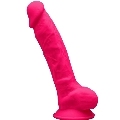 Dildo Realístico SileXD com Testículos Rosa 17.5 cm