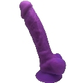 Dildo Realístico SileXD com Testículos Roxo 17.5 cm