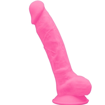 silexd - model 1 realistic penis premium silicone silexpan fluorescent pink 17.5 cm D-237241