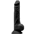 Dildo Realístico SileXD com Testículos Preto 24 cm