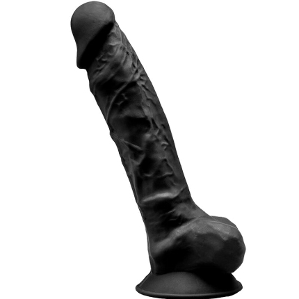 Dildo Realístico SileXD com Testículos Preto 20 cm,D-237270