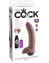 Dildo Realístico King Cock com Ejaculação Castanho 22.8 cm,PD5603-29