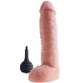 Dildo Realístico King Cock com Ejaculação Bege 27.9 cm