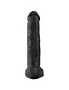 Dildo Realístico King Cock com Testículos Preto 34.2 cm,D-236510