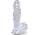 Dildo Realístico King Cock com Testículos Transparente 10.1 cm