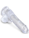 Dildo Realístico King Cock com Testículos Transparente 13.5 cm,D-236525