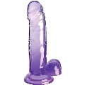 king cock - clear pene realistico con testiculos 15.2 cm morado