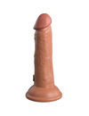 king cock - elite realistic dildo vibrating silicone 15.2 cm caramel D-236628