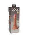 king cock - elite realistic dildo vibrating silicone 15.2 cm caramel D-236628