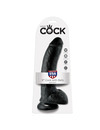 Dildo Realístico King Cock com Testículos Preto 22.9 cm,PD5508-23