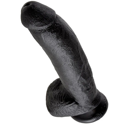 Dildo Realístico King Cock com Testículos Preto 22.9 cm,PD5508-23