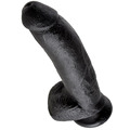 Dildo Realístico King Cock com Testículos Preto 22.9 cm