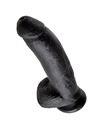 Dildo Realístico King Cock com Testículos Preto 22.9 cm,PD5508-23