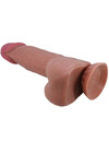 pretty love - sliding skin series realistic dildo with sliding brown skin suction cup 21.8 cm D-238762