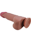 pretty love - sliding skin series realistic dildo with sliding brown skin suction cup 20.6 cm D-238764