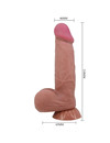 pretty love - sliding skin series realistic dildo with sliding brown skin suction cup 20.6 cm D-238764