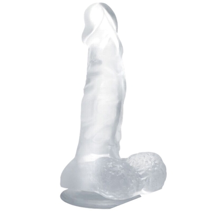 baile - dildo realistico con ventosa y testiculos 16.7 cm transparente