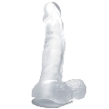 baile - dildo realistico con ventosa y testiculos 16.7 cm transparente