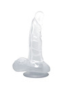 baile - realistic dildo with suction cup and testicles 16.7 cm transparent D-226641