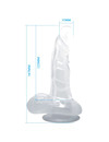 baile - realistic dildo with suction cup and testicles 16.7 cm transparent D-226641