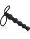 california exotics - beaded dual penetrator black D-225016