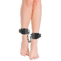 darkness - adjustable ankle handcuffs black leather