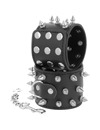 darkness - skulls and bones black spiked handcuffs D-221235