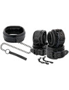 darkness - black leather handcuffs and collar D-221255