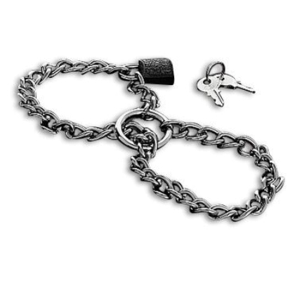 metal hard - handcuffs with stainless steel chain. D-224979