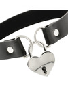 coquette - chic desire vegan leather necklace with heart accessory with key D-226910