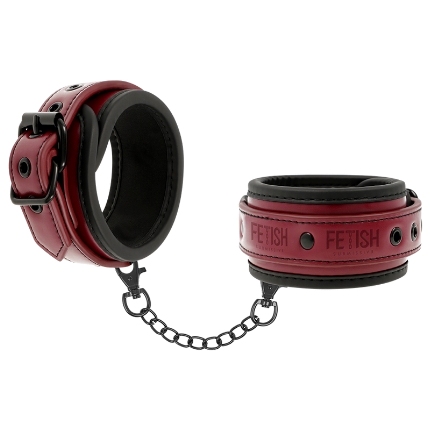 fetish submissive dark room - vegan leather handcuffs with neoprene lining D-227423