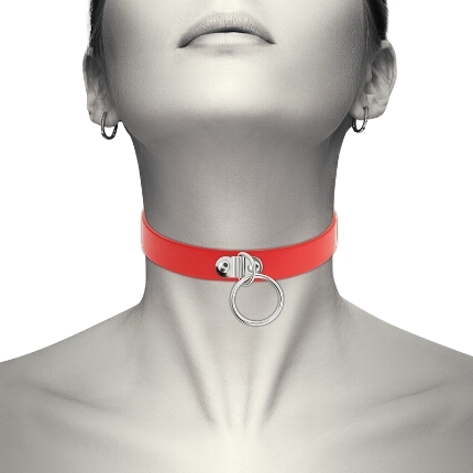 coquette - chic desire collar cuero vegano rojo accesorio woman fetish