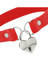 coquette - chic desire red vegan leather necklace with heart accessory with key D-229296