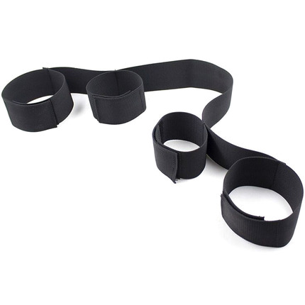 ohmama fetish - spreader soft bar full nylon wrist restraints D-230345