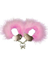 adrien lastic - metal handcuffs with pink feathers D-237079