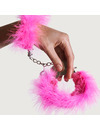 adrien lastic - metal handcuffs with pink feathers D-237079