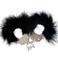 adrien lastic - metal handcuffs with black feathers