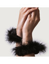 adrien lastic - metal handcuffs with black feathers D-237081