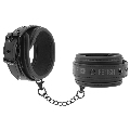 fetish submissive - vegan leather handcuffs with noprene lining