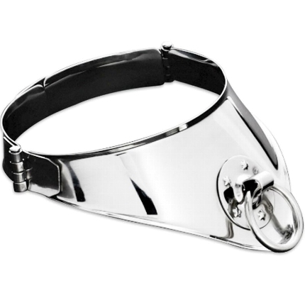 metal hard - collar restriccion con anilla y candado 12.5 cm