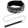 darkness - high quality leather necklace with leash