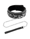 darkness - high quality leather necklace with leash D-221153