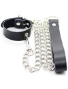 ohmama fetish - penis necklace and leather strap with metal chain D-230054