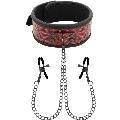 begme - red edition collar with nipple clamps with neoprene lining