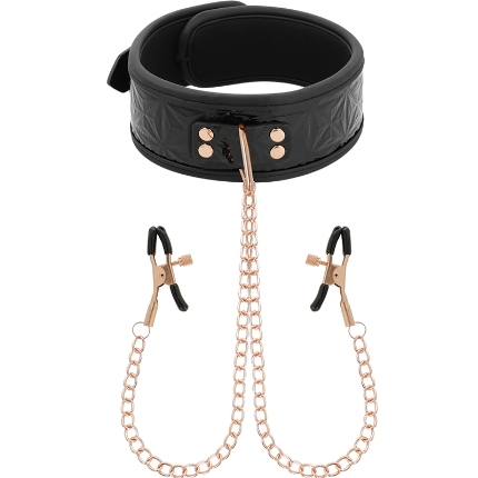 begme - black edition collar with nipple clamps with neoprene lining D-229251