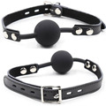 ohmama fetish - silicone ball gag with leather belt