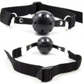 ohmama fetish black fabric breathable ball gag